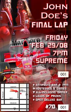 Final Lap Ferrari Bachelor Party Invitation