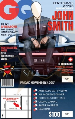 GQ Cover Bachelor Party Invitations