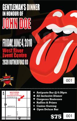 Rolling Stones Lips Bachelor Party Invitations